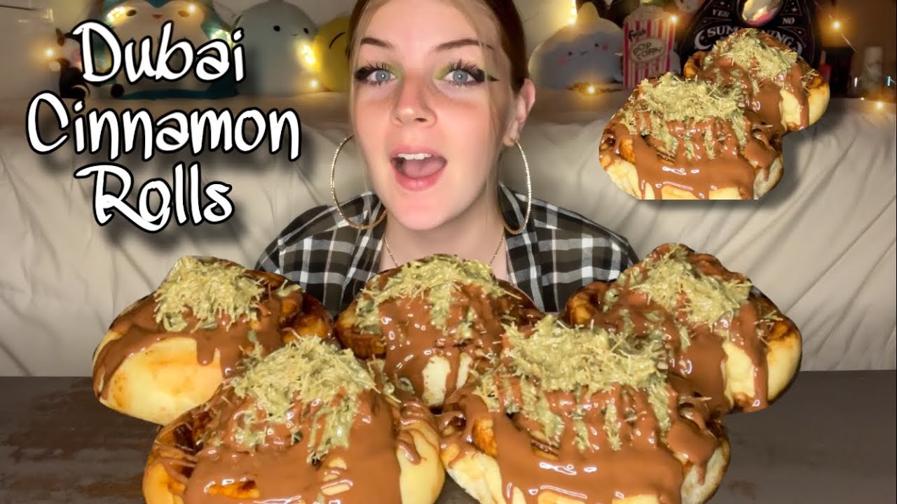 CHOCOLATE DUBAI CINNAMON ROLL MUKBANG! (Vegan) (No Talking)