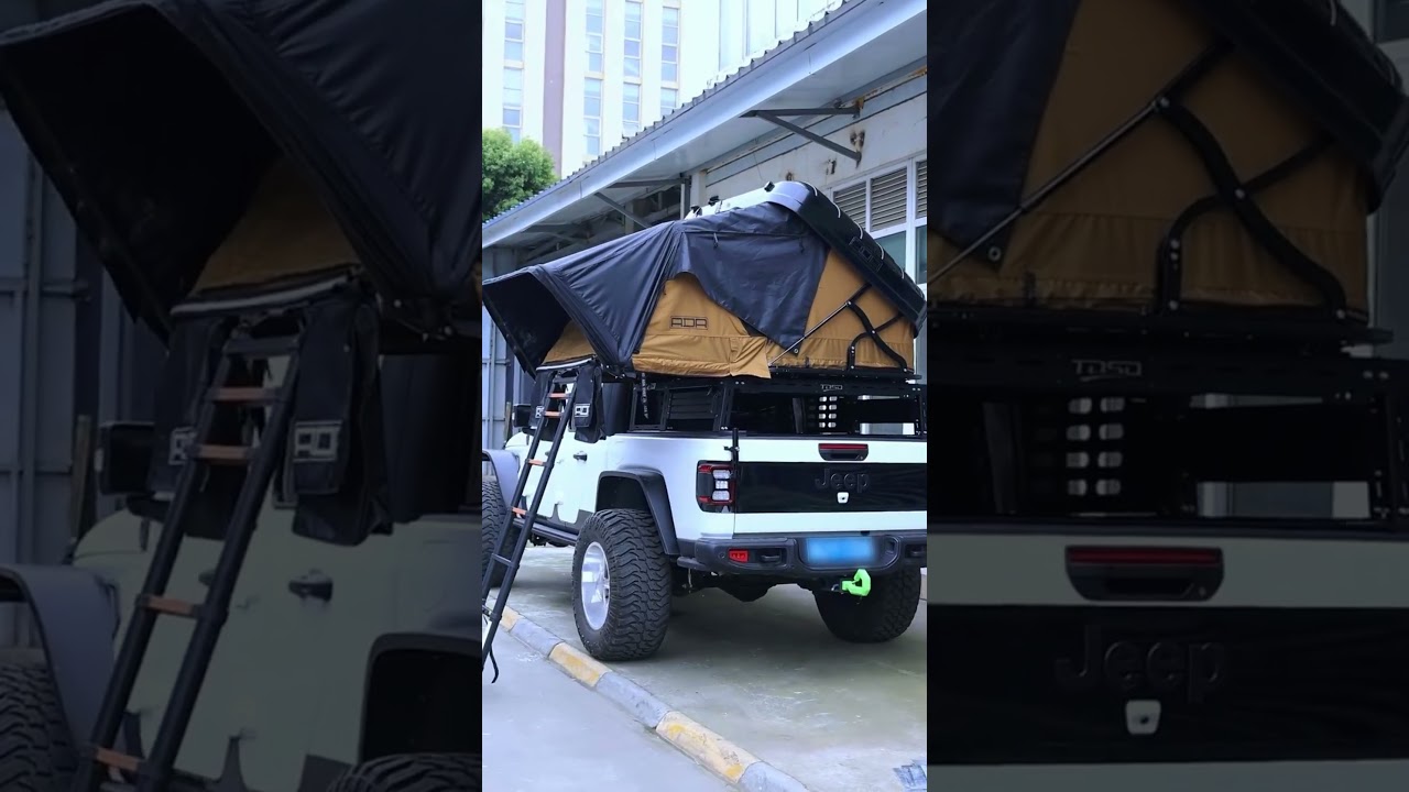 Jeep Gladiator rooftop tent. #camping #overland #tent #jeep #campinglife