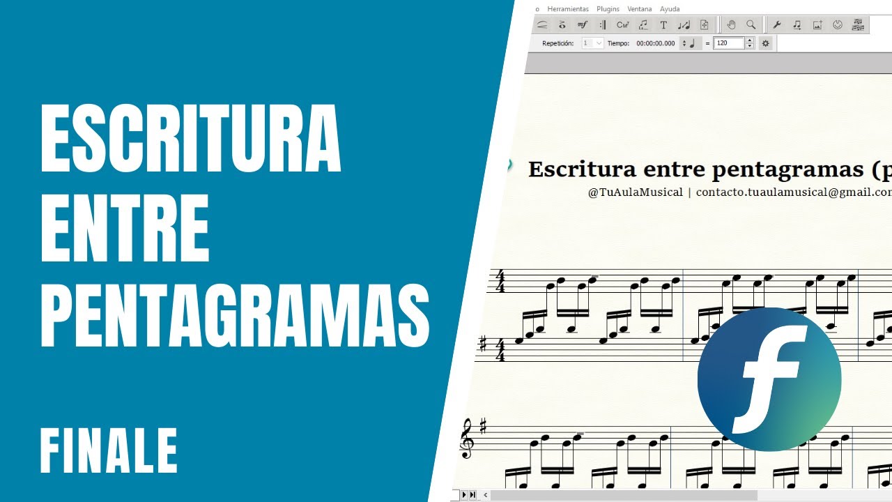 Escritura entre pentagramas (piano) | Finale