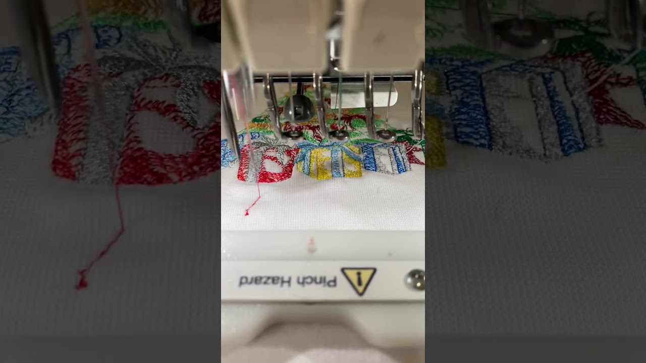 Embroidering Christmas tree (toile stitch) Baby Lock BMP9