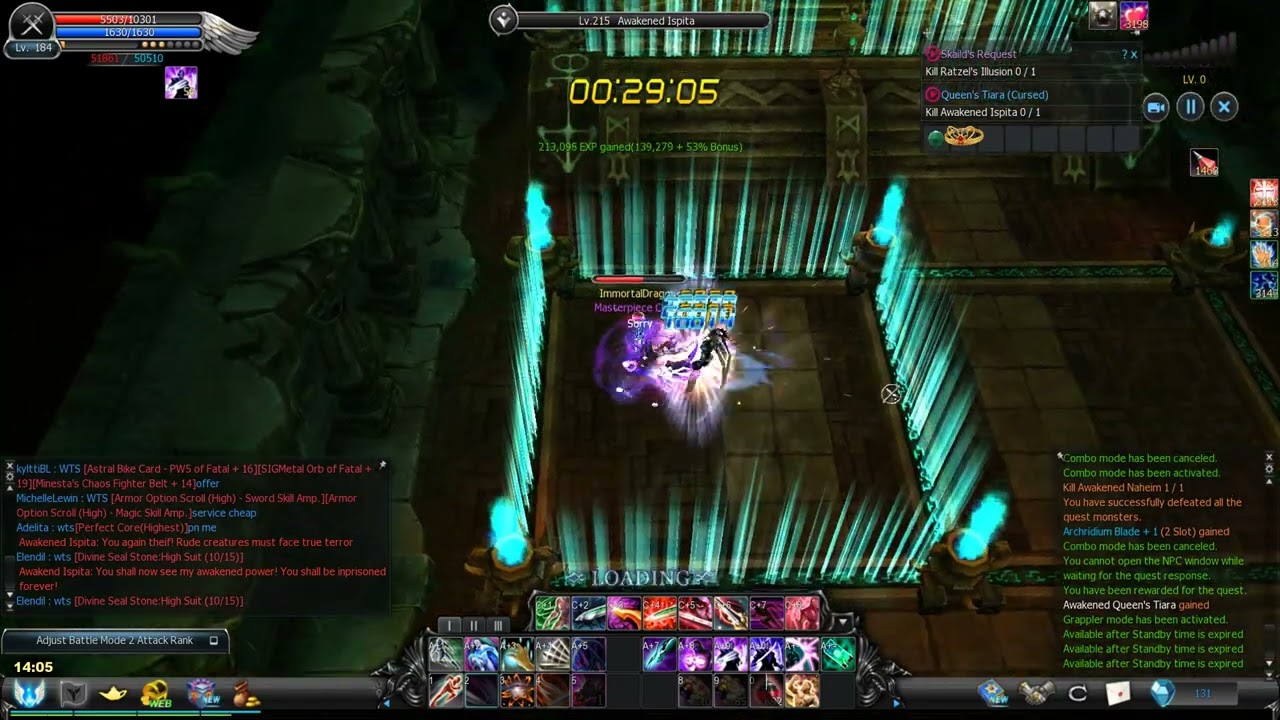 Cabal Online EU- Venus/ Level 184 Blader vs Forgotten Temple B2F( Awakened)