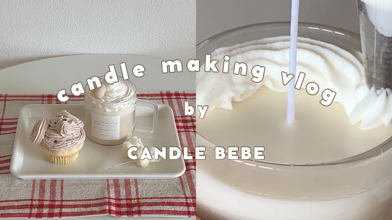 【candle making vlog】新作キャンドル作り/ キャンドルホイッピング/ デザートキャンドル
