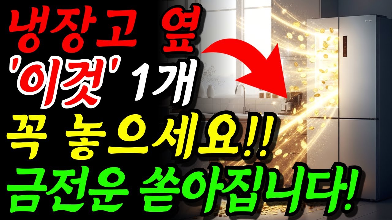 냉장고 옆에 '이것' 1개 꼭 두세요!! 금전운 쏟아집니다 | 풍수 돈복 | 주방 인테리어