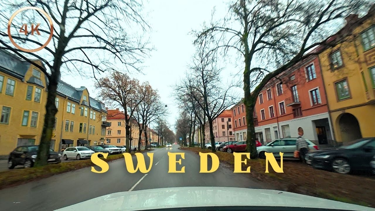 Relaxing Rain Drive in Sweden - Ambient Sound without music