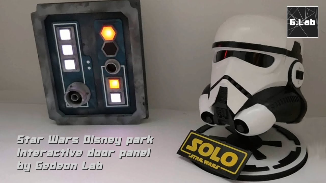 Star Wars Theme park door panel 3d printed with lights