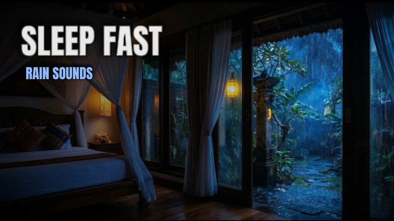 Heavy Rain in Tropical Bedroom for Deep Sleep & Insomnia Relief | Heavy Rain 3 Hour