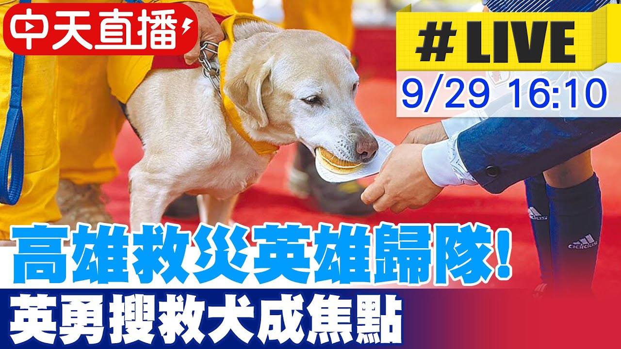 【中天直播#LIVE】高雄救災英雄歸隊! 英勇搜救犬成焦點 20250929 @中天新聞CtiNews
