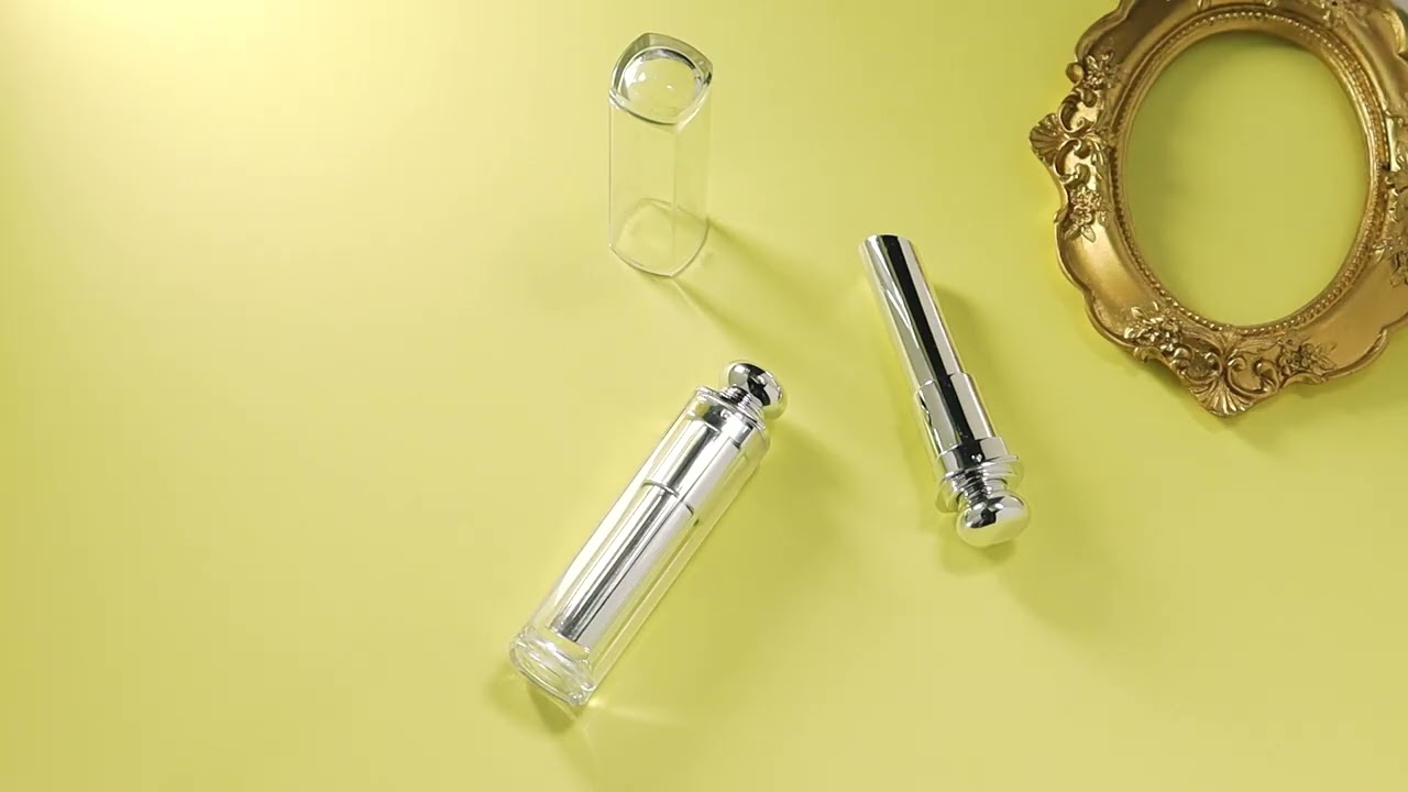 Dior Ball Top Slim silver lipstick tube with clear cap