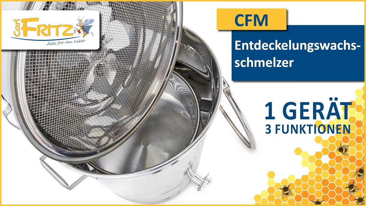 Carl Fritz 3in1 Schmelzer: Deckelwachs schmelzen, Honig auftauen, Melezitose-Waben einschmelzen
