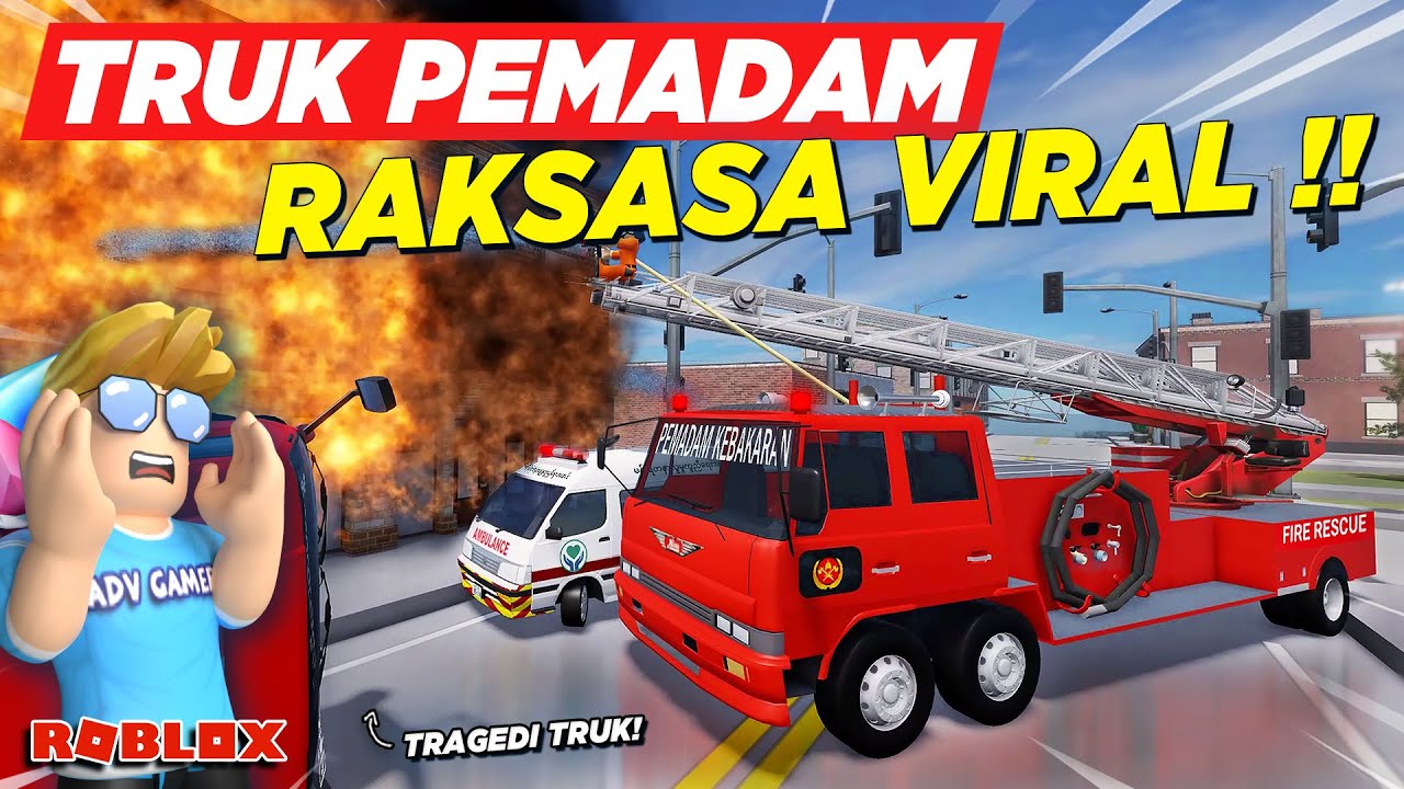 PATROLI TRUK PEMADAM KEBAKARAN RAKSASA SELAMATKAN TRAGEDI TRUK TANGKI !! ROLEPLAY TRUK - Roblox