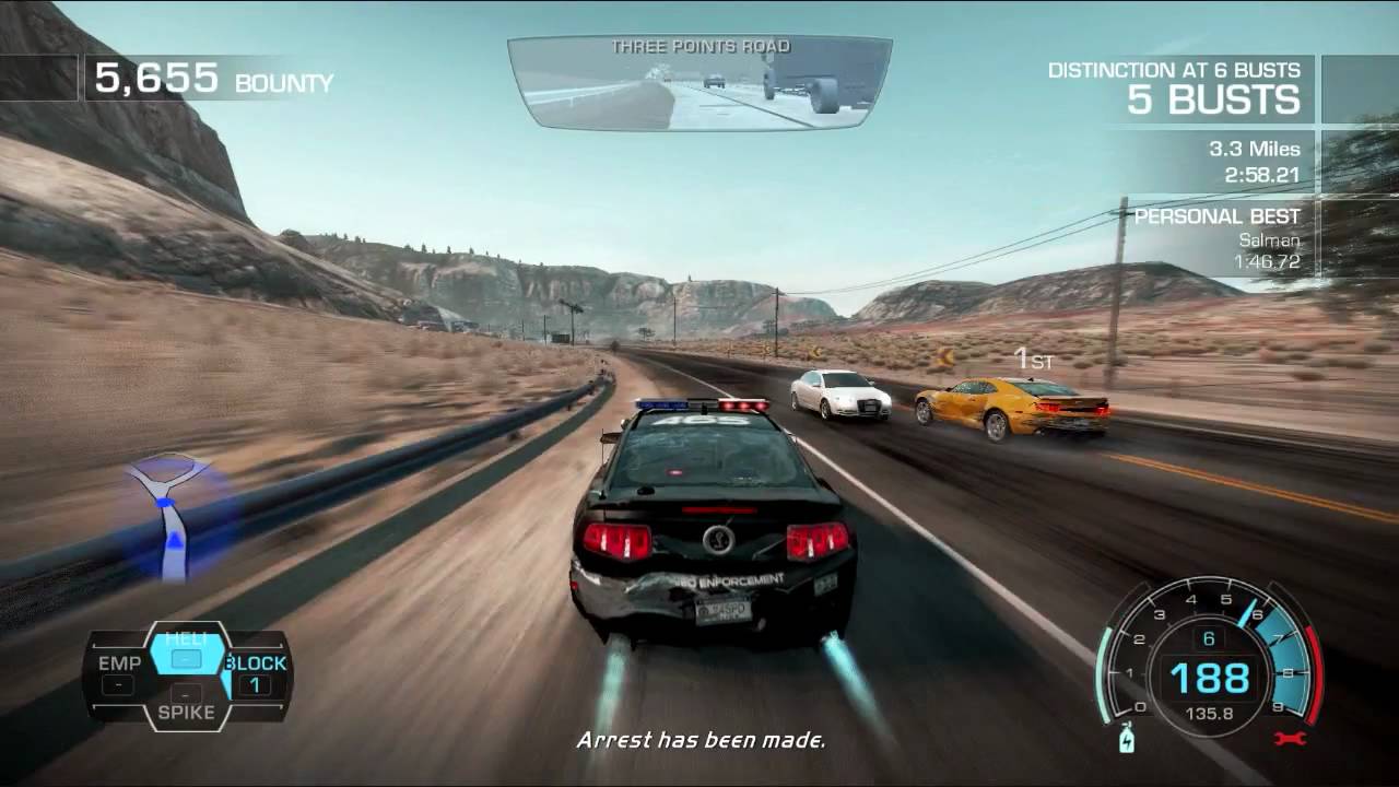Need for Speed Hot Pursuit - Shelby Mustang Cop Chase Gameplay [HD]