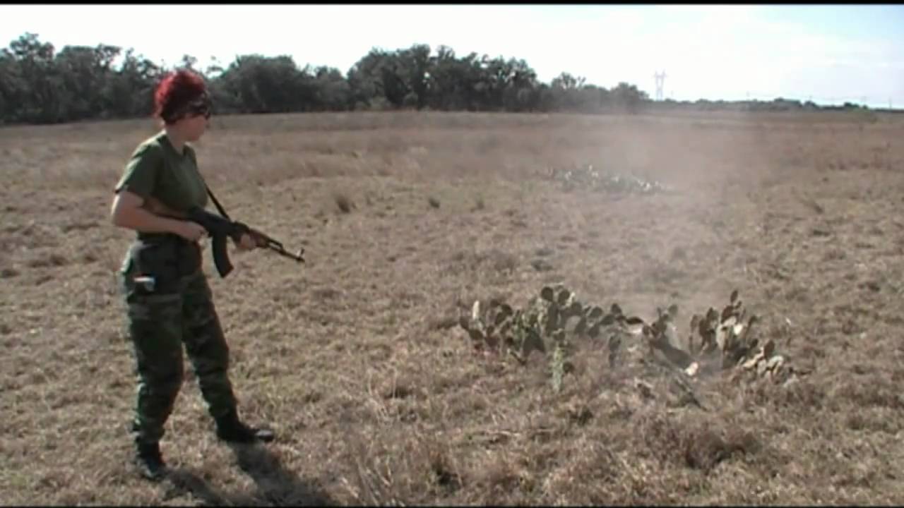 Girl Shooting AK 47