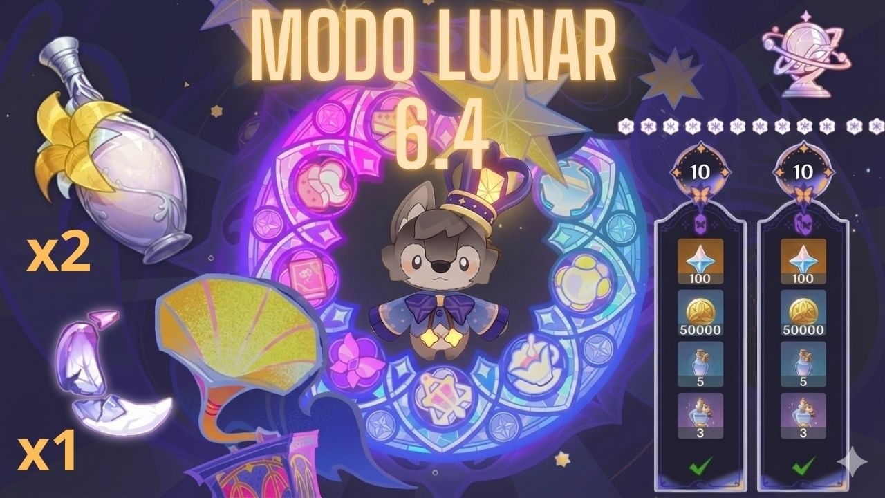 Teatro Fantasía 6.4 · Modo Lunar · 12 Estrellas · Genshin Impact