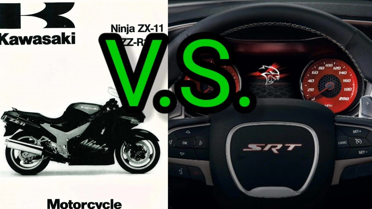 Kawasaki ZX11 vs. Dodge Charger (Not Really)