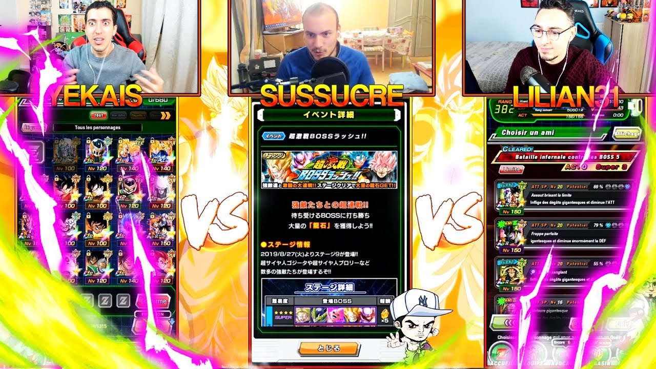 ULTIMATE RANDOM RUSH LILIAN31 VS YEKAIS VS SUSSUCRE L&Eacute;GENDAIRE ! DBZ DOKKAN BATTLE FR