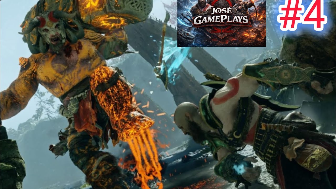 GOD OF WAR #4- Conhecemos a bruxa FREYA e a serpente do Mundo !!!!- apanhei no puzzle kkkkk.