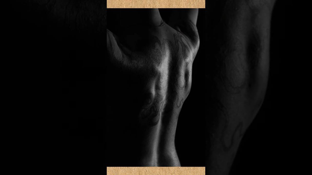 Tattooed male model single light photoshoot - Human Shapes - L by Marco Aries