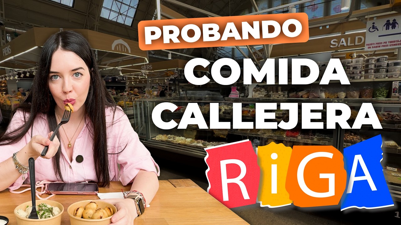 COMIDA CALLEJERA en RIGA 🇱🇻 ¿Qué comen los LETONES? 🥟
