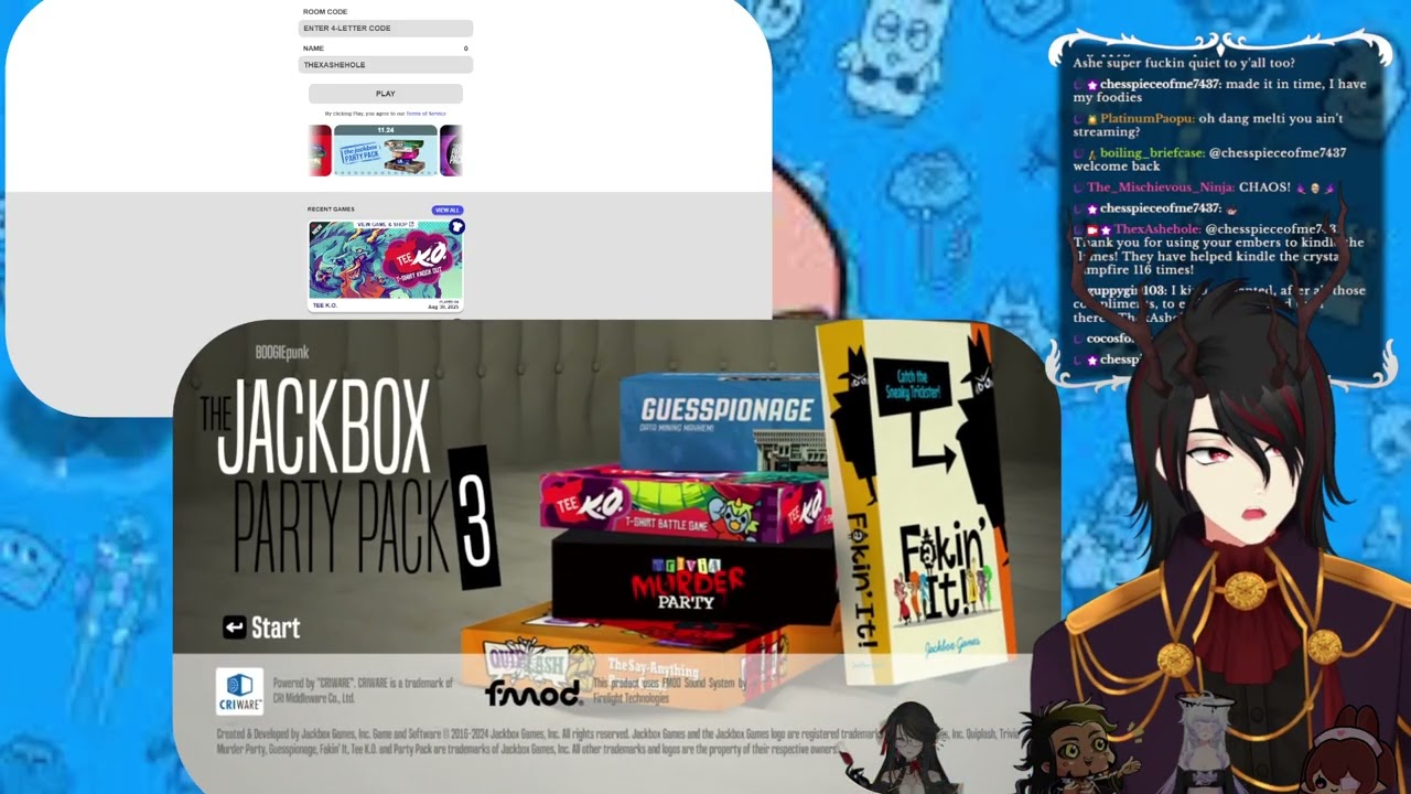 MASSIVE JACKBOX COLLAB!?!? with @queenglowstone @meltiheart @b00giepunk  @keefbeefvt    [!throne !di
