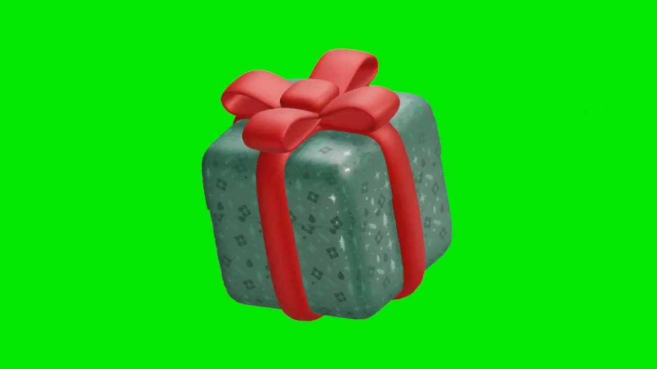 3D Christmas Gift Box | Green Screen Background Video