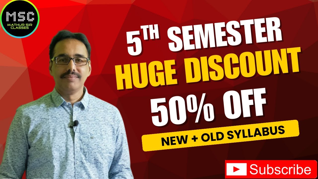 5TH SEMESTER  FULL COURSE  AVAILABLE At 50% OFF | @MathurSirClasses | #universityofcalcutta