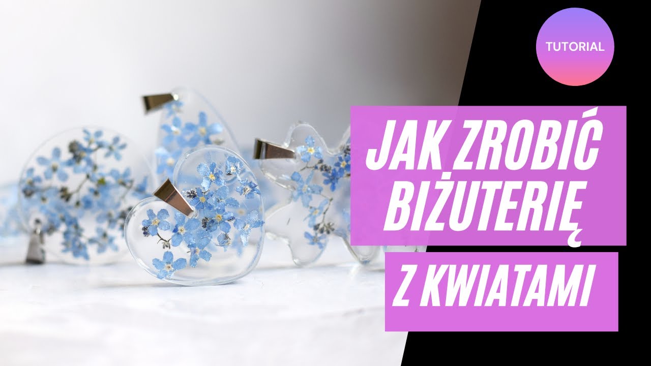Jak zrobić biżuterię z Kwiatami? Niezapominajki - Biżuteria z Żywicy Krok po Kroku