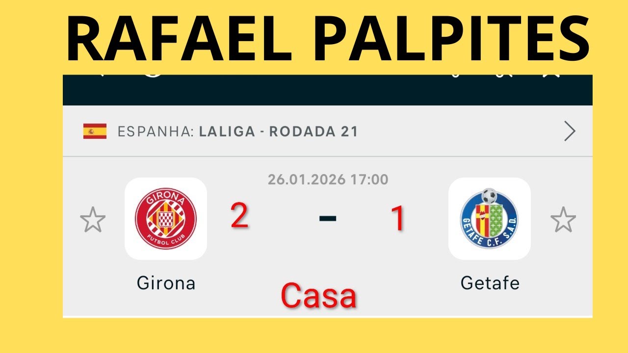 PALPITES DE FUTEBOL COM PLACAR EXATO +BILHETE PRONTO PARA ESTA SEGUNDA 26/01/2026