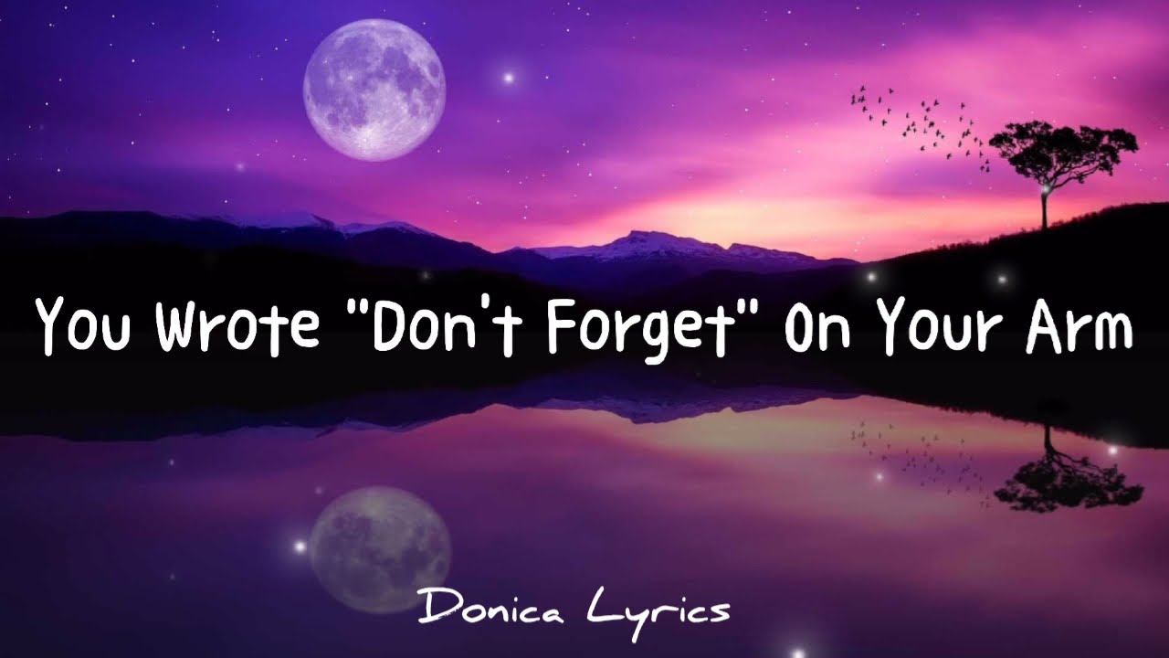 You Wrote 'Don't Forget' On Your Arm by flatsound