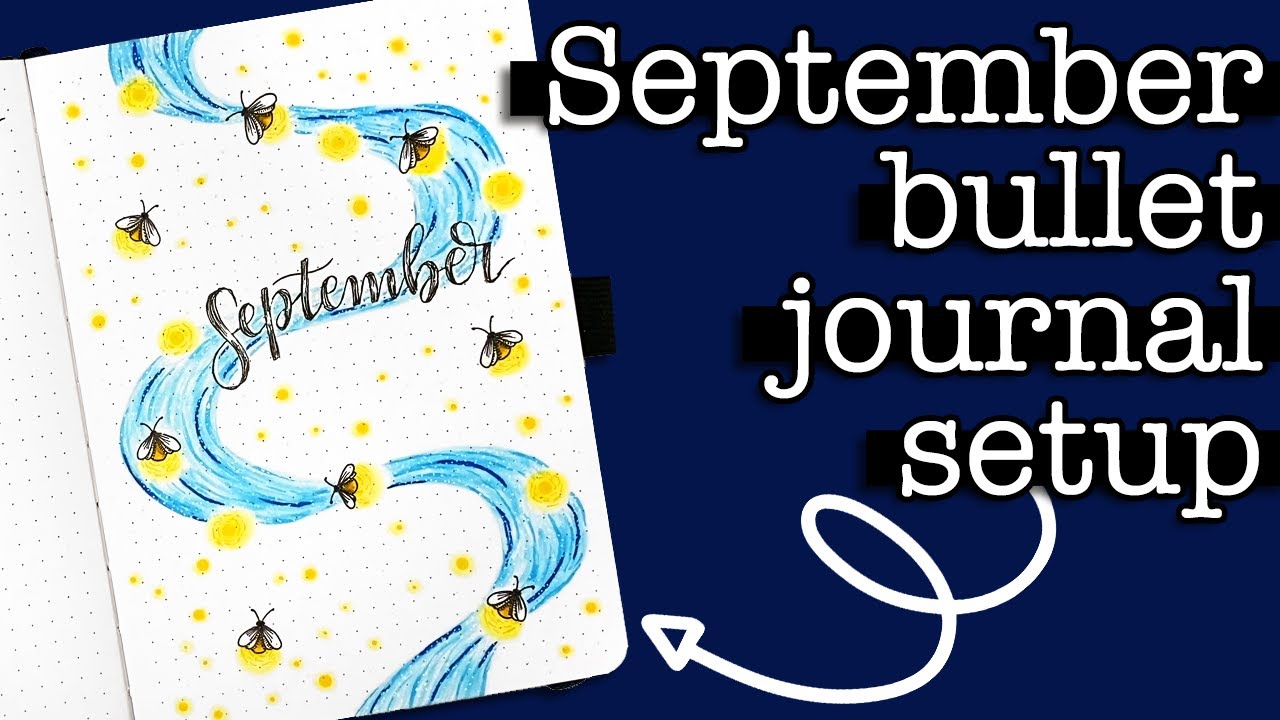 September Bullet Journal Setup 💜 Fireflies theme