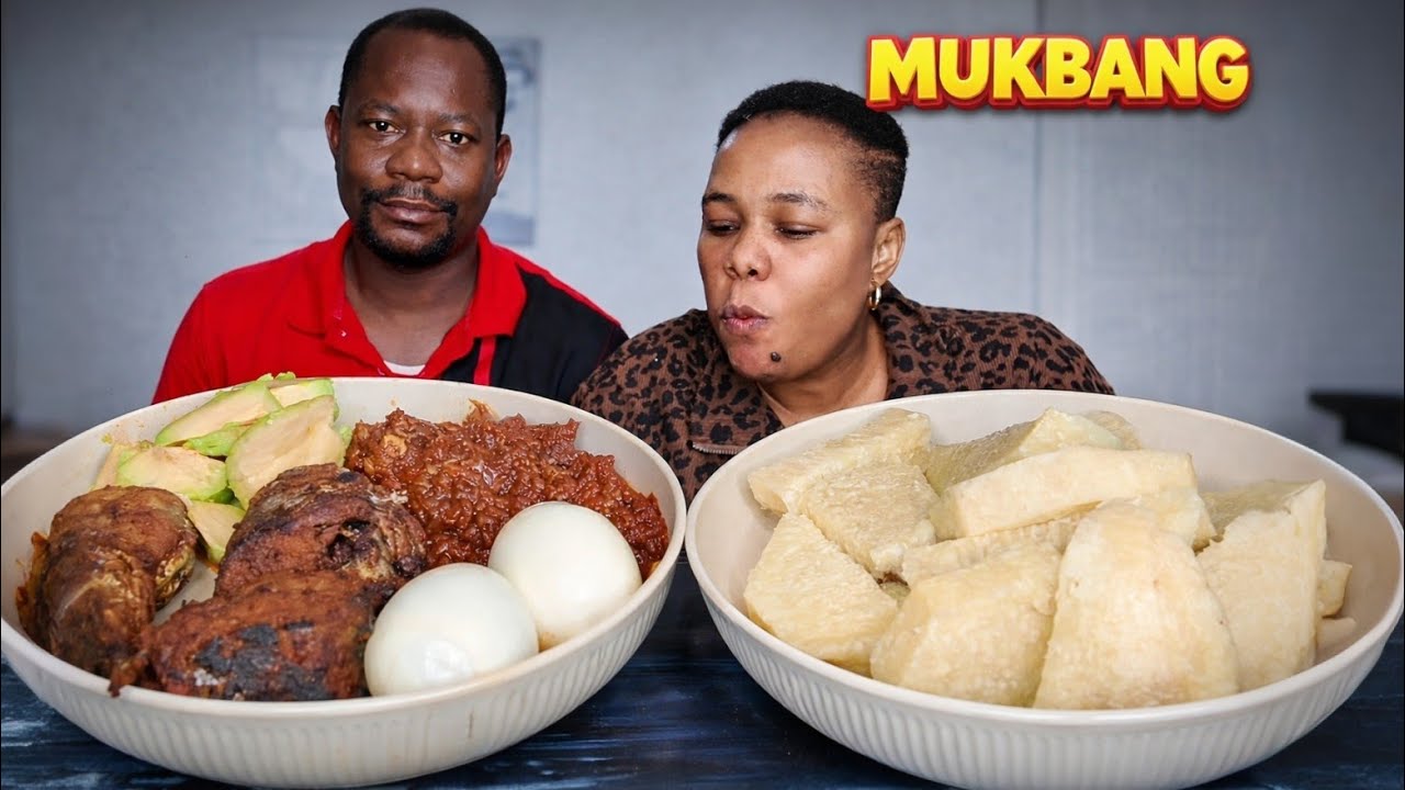 Dice The Number and Eat Mukbang Challenge,Yam with stew, egg avocado and fish mukbang