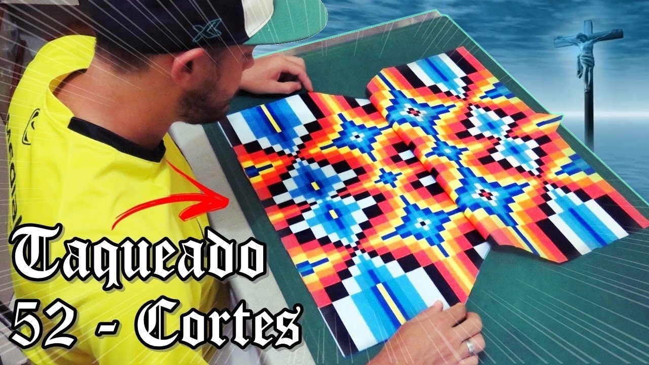 Fazendo Papel Corte e Recorte Taqueado com 52 Cortes  - Time Lapse « Renatinho8263 »
