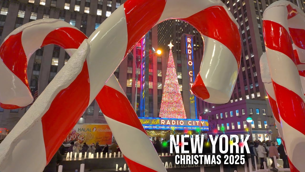 NYC Christmas Walk 2025 ✨ Festive Midtown Manhattan Christmas Rockefeller Center Christmas Tree 2025