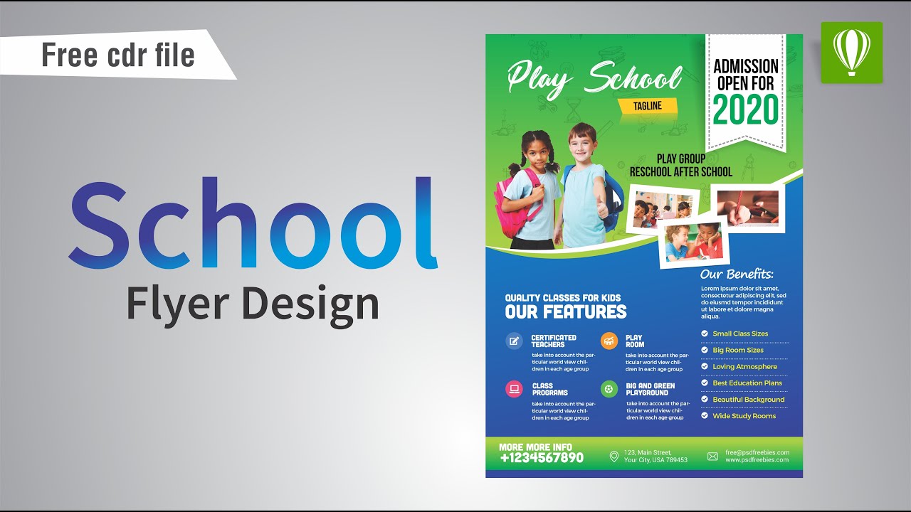 School Flyer Design in Coreldraw || Urdu | हिंदी|| #Graphic House
