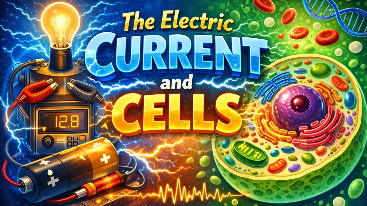 The Electric Current And Cells-⚡🔋 The secret of the current and the battery! L2, U2,summary, Prep3