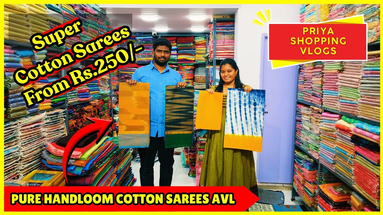 💥 Rs.250/- Cotton Sarees Shopping In Chennai 💥 Radha Sarees Vannarapettai | Priya Shopping Vlogs