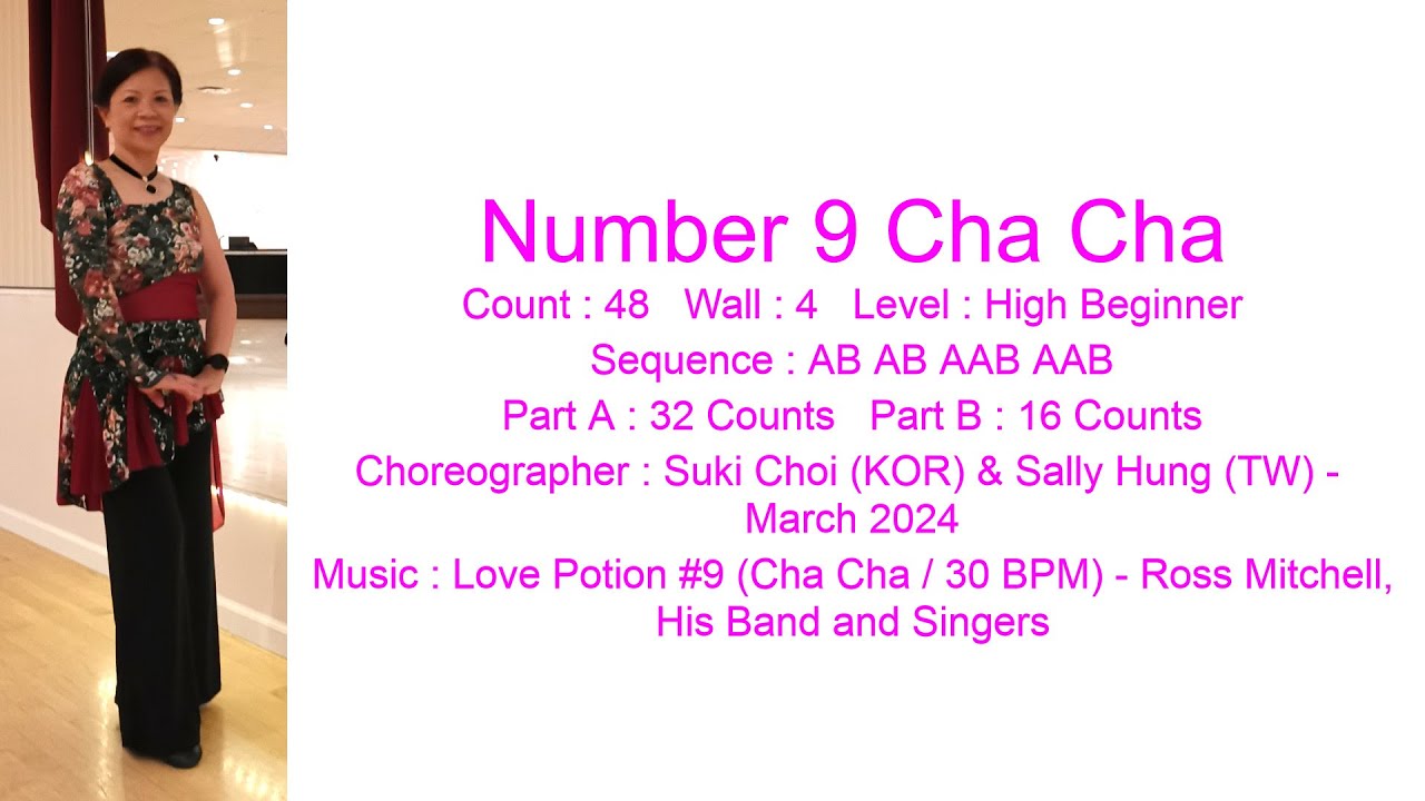Number 9 Cha Cha Line Dance Teach & Demo