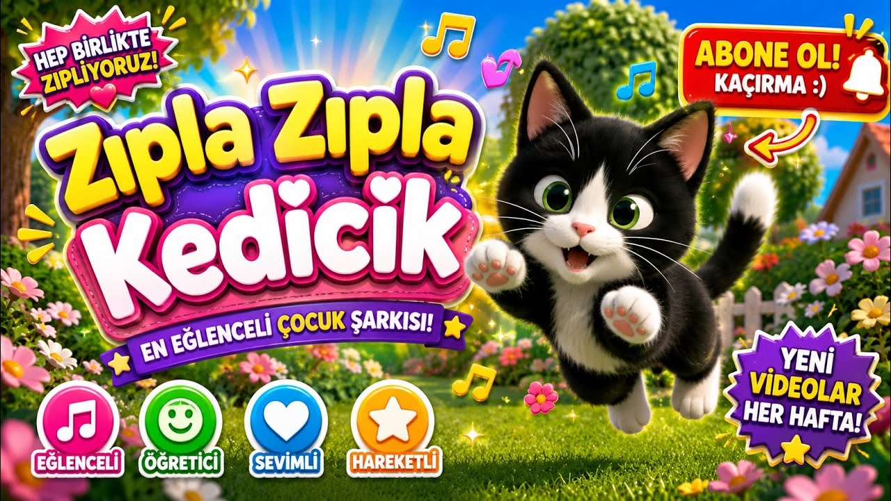zıpla zıla kedicik🐈‍⬛ | eğitici çocuk şarkıları 2025-2026 | cucuminiçocuk
