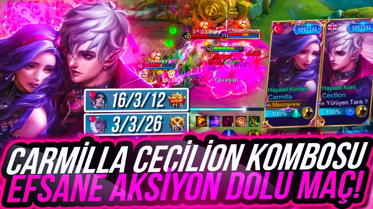 PADDENLA CARMİLLA & CECİLİON KOMBOSU! | EFSANE AKSİYON DOLU MAÇ! @paddenmlbb2136 @KittyWR