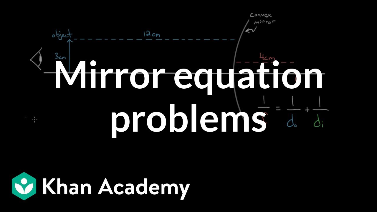 Mirror equation example problems | Geometric optics | Physics | Khan Academy