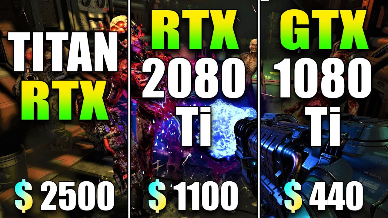 TITAN RTX vs RTX 2080 Ti vs GTX 1080 Ti : DOOM Eternal in 4K PC Gameplay Benchmark Test