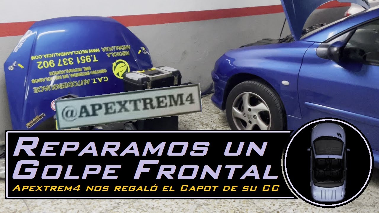 Apextrem4 nos regala un Capot Racing y Reparamos un Frontal en Peugeot 206 cc GTi s16