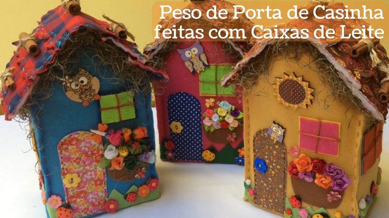 Peso de Porta de Casinha feito de Caixas de Leite Recicladas