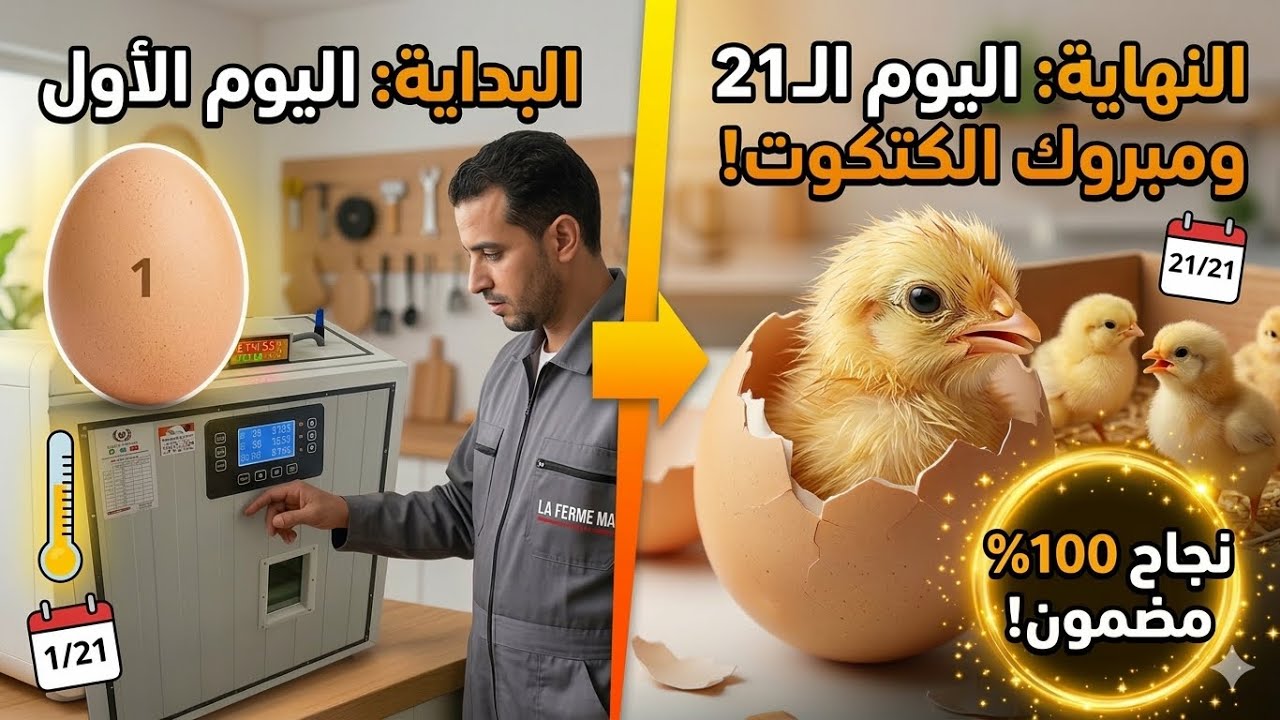 Groupe LA FERME MA : مبقيتيش غتغلّط فالتفقيس! الدليل 🐣🐣الشامل من أول يوم حتى لآخر لحظة 🐓🐣