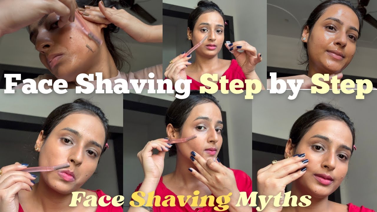 How I SHAVE my Face Step by Step using Carmesi Face Razor, 💨Myths Around Face Shaving