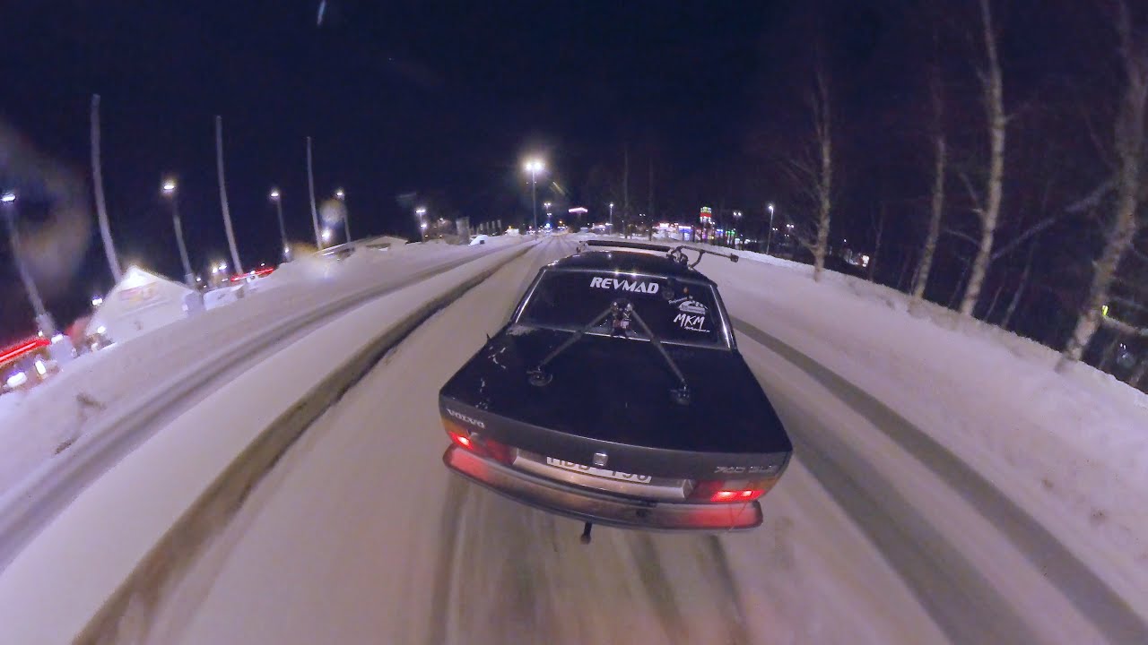 VOLVO 740 OM605 39PSI Superturbo. Snow drifting in sweden carpov *PURESOUND*