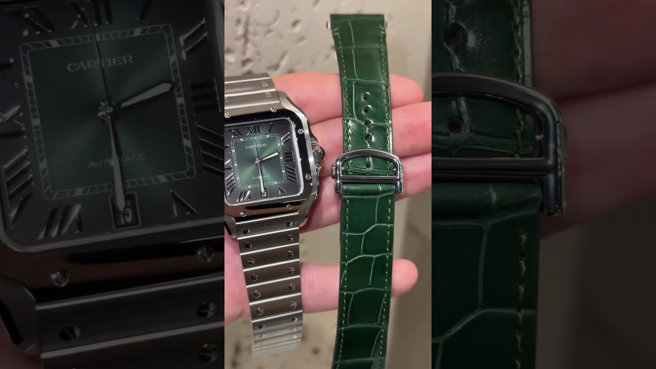 Cartier De Santos Emerald Green 🦖🦖 #watch #luxurywatches #watches #luxury