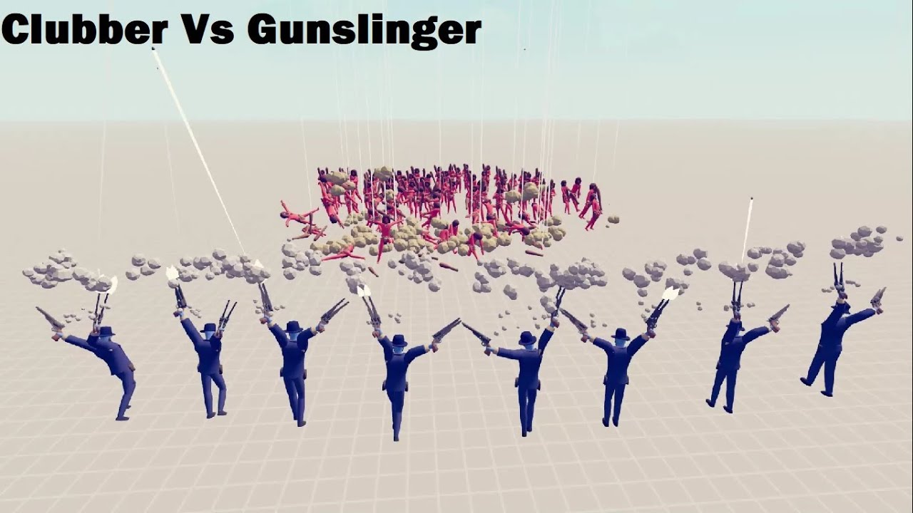 Totally Accurate Battle Simulator 100 Clubber Vs 8 Gunslinger TABS