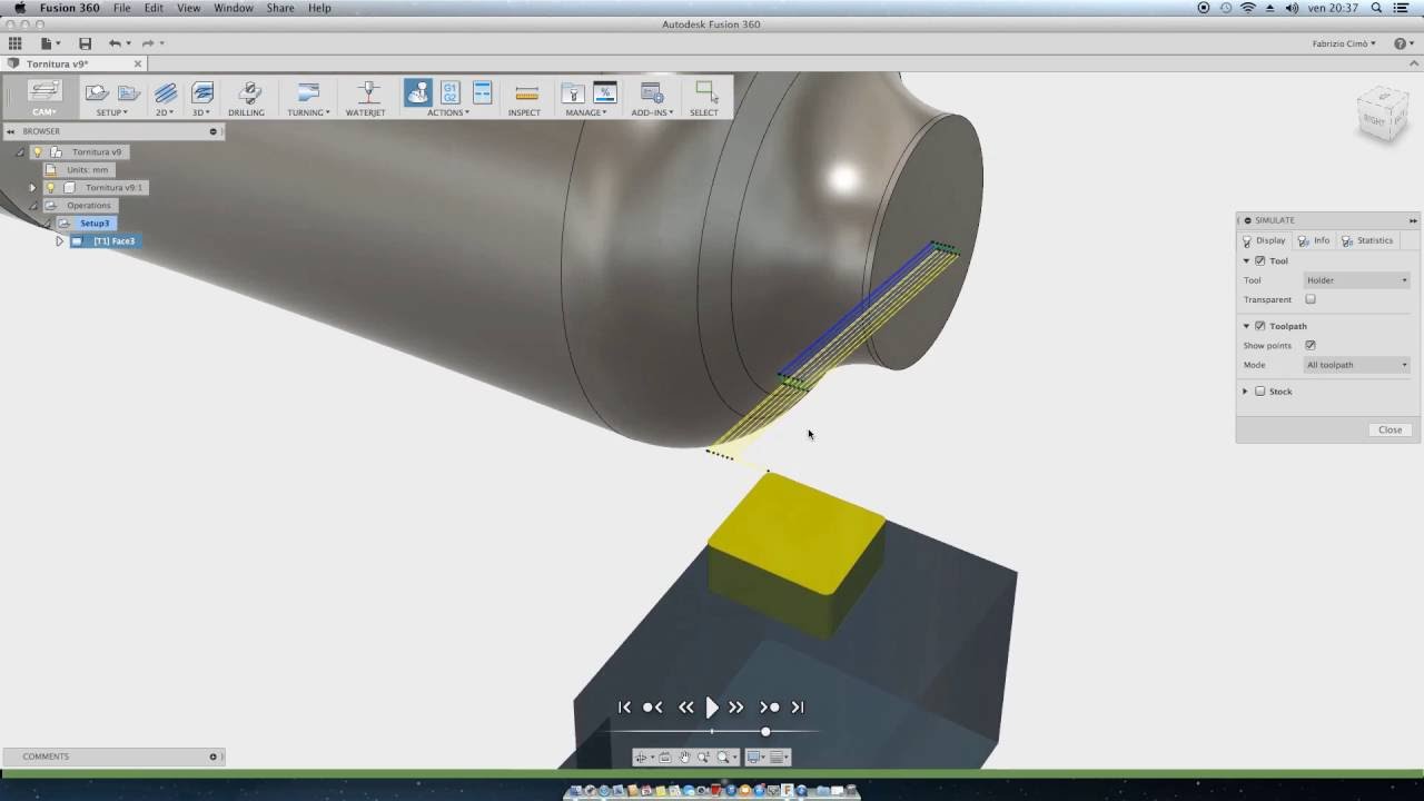 Fusion 360 Lezione 30 - CAM Tornio
