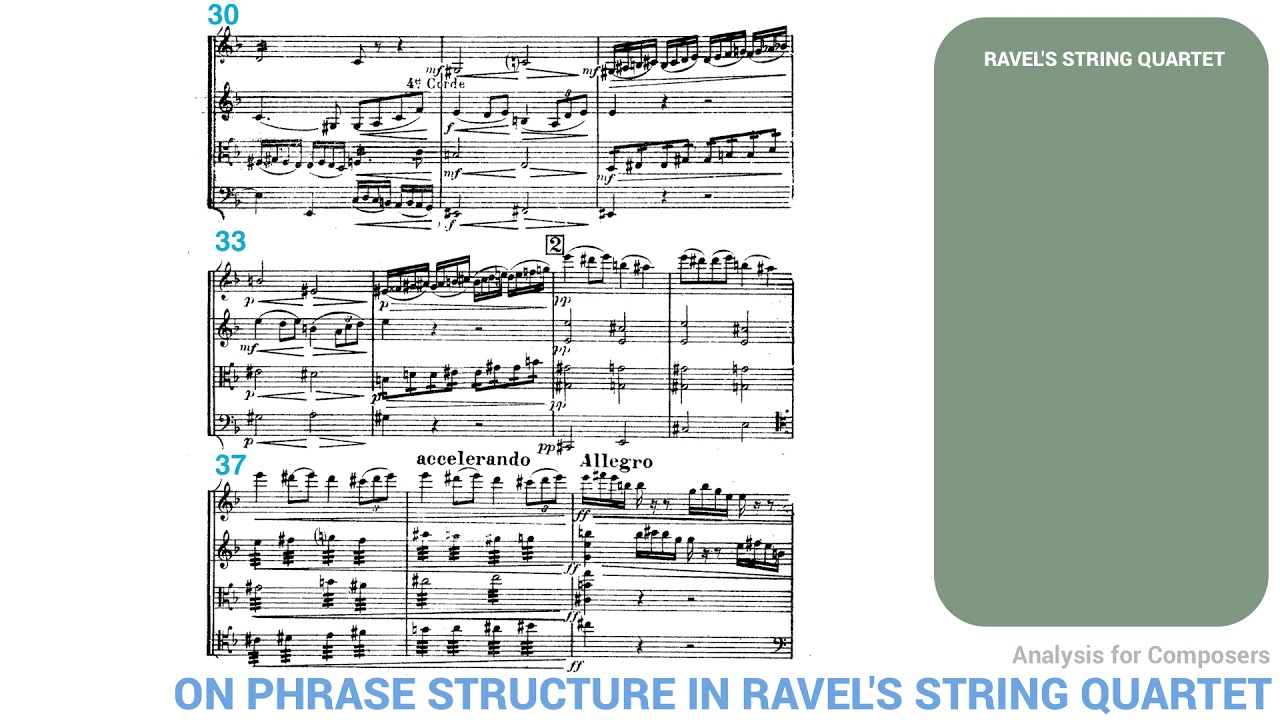Analysis for Composers  #24 - Phrase Structure in Ravel's String Quartet