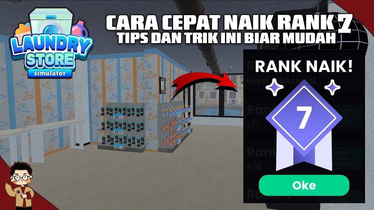 CARA CEPAT MENYELESAIKAN TANTANGAN LAUNDRY RANK 6 NAIK KE RANK 7 DI GAME LAUNDRY STORE SIMULATOR